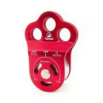 Emmragno 30KN Climbing Single Pulley Climbing Three Hole Hitch Pulley Climbing Bearing Pulley Hauling Pulley For Rock Climbing R