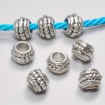 20PCS Silvery Alloy Necklace Connectors Loose Spacer Beads Hanging Ring For Diy Beaded Bracelet Necklace Jewelry Making Crafts A