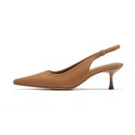 Justfab Women's Pointed Toe High Stiletto Heels Slingback Stretch Slip-on Pumps Backless Patent Suede Fashion Dress Shoes For Wo