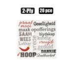 Serviettes 2PLY 33CM 20PC Afrikaans