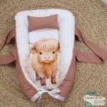 Baby Safe Nest Safe Sleeping Pod Baby Highland Cow Brown