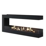 Canto Three Flueless Gas Fireplace Black - Black 1200MM