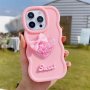 Cute Wavy Frame Macaron Color Quicksand Heart Bow Know Phone Case For Iphone 15 14 13 12 11 Pro Max Plu Sweet Girl Soft Silicone Case
