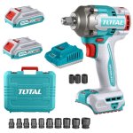 Total Tools - Cordless Wrench With 2X Battery Charger & 10PC Socket Set