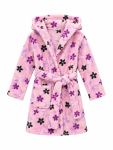 Girls Hoody Printed Gown In Pink - Pink 5 To 6
