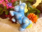Blue Unicorn Ceramic Statue