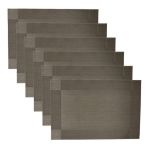 6 Placemats Pvc Rectangular Brown