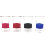 Double Wall Mug With Silicone Wrap - 250ML Glasses - 4 Pack