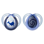Tommee Tippee Night Time Glow In The Dark Soothers Symmetrical Orthodontic Design Bpa-free Silicone 0-6M Pack Of 2