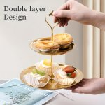 Elegant Golden Stainless Steel 2-TIER Cupcake Stand - Perfect For Weddings Birthdays And Special Occasions Versatile Dessert & C