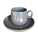 Ceramic Coffee Mug And Saucer Set - Yellow