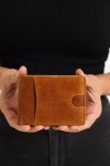 Camel Mountain Bi-fold Geniun Leather Multiple Slot Card Wallet With Coin Pocket