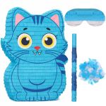 Crtiin Kpop Pi Ata Kpop Music Party Decorations Blue Cat Pi Ata With Bat Blindfold For Fan Meeting Anime Theme Birthday Party De