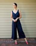 Linen Classic Cami - Navy - 40 Xxlarge