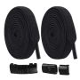1 Pair - No-tie Shoelaces With Lock Buckle - Black