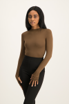 Gwen Open Back Bodysuit - Pinecone - XS