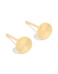 Goldair Gold Plated Sterling Silver Textured Circle Stud Earrings