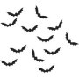 Black Wooden Bat Halloween Confetti 24 Pieces