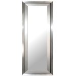 Large Two-tone Silver Frame Mirror With Black Inlay 1767 X 650
