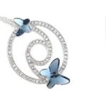 Butterfly With Crystals From Swarovski Necklace - Blue