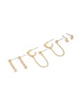 Goldair Gold Plated Cubic Zirconia Chain Drop & Stud Earrings 4-PACK