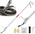 Uppernut 60" Snake Grabber Collapsible Snake Tongs All-stainless Steel Humane Rattle Snake Reptile Catcher Pincher Smooth Wide J