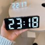 1pc Latest Digital Clock LED Alarm Clock For Bedroom Electronic Desktop Clock With Temperature Display Adjustable Brightness 12/24 Hours Hour Clock For Bedroom (No