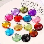 100PCS 1CM 0.39 Inch Flat Back Round Acrylic Beads For Diy Jewelry Clothing Accessories