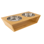 Stylish And Sustainable Eco-friendly Bamboo Pet Food Bowl Set