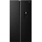 Haier 585L Side By Side Fridge With Plumbed Water Dispenser Black Glass HRF-768VNWGBL