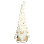 Gnome Hanging Polyester Foam 12X12X42CM Fluffy With Stripes White