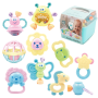 10PC Baby Rattle Teething Toys Grab Spin Rattle Shakers Soothing Teethers