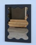 Black Wooden Scolloped Frame Mirror 65X44CM