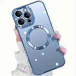 Luxury Plating Magnetic Wireless Charging Case Bundle For Iphone 11 12 13 14 15 Pro Max Clear Soft Tpu Cover With - Main Materia