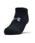 Adult Ua Training Cotton No Show Socks 3-PACK - BLACK-001 LG