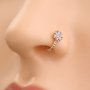 Flower Shape Beaded Fake Nose Ring Faux Cuff Nose Ring Clip On Nose Ring Non Pierced Nose Hoop Ring Adjustable Nose Cuff