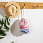 Estee Stripe FOUTA Bag - Red royal Blue