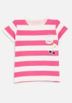 Guess Short Sleeve T-Shirt - White & Fuchsia Stripes