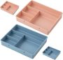 4PCS Desk Drawer Organizer Bins Plastic Storage Boxes With 4 Compartments