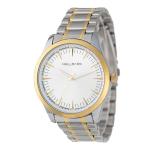Menstwo-tone Metal Strap White Dial Watch