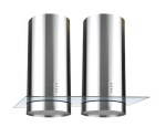 Falco 120CM Island Double Round Glass Extractor - Stainless Steel