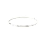 Half Round Bangle In Silver - 3.5MM Large 65MM