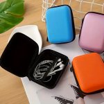 Pu Leather Tech Accessory Organizer Pouch Multi-device Charging Cable & Earphone Storage Case With Mesh Pocket - Portable & Dura