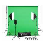 VK40 Professional Photography Lighting Kit With Green Backdrop