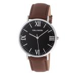 Leather Brown Strap Black Dial Men's Watch HL2037B