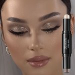Double Head Eyeshadow Stick Colorful Shimmer Brown High Pigmented Waterproof Cream Eyes Shadow Pencil Long Lasting Makeup Cosmet