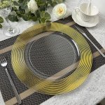 Goldair Gold Rimmed Acrylic Clear Charger Plate
