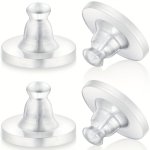 20 50 100PCS Silicone Earring Backs Clear Rubber Safety Stoppers With Pad Soft Clutch Ear Locking Earring Pin Backs Replacement