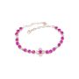 Romantic Purple Flower Natural Gemstone Women's Bracelet