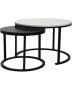 Fine Living Eclipse Nesting Tables Marble White And Black